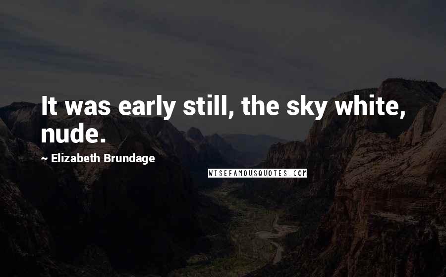 Elizabeth Brundage Quotes: It was early still, the sky white, nude.