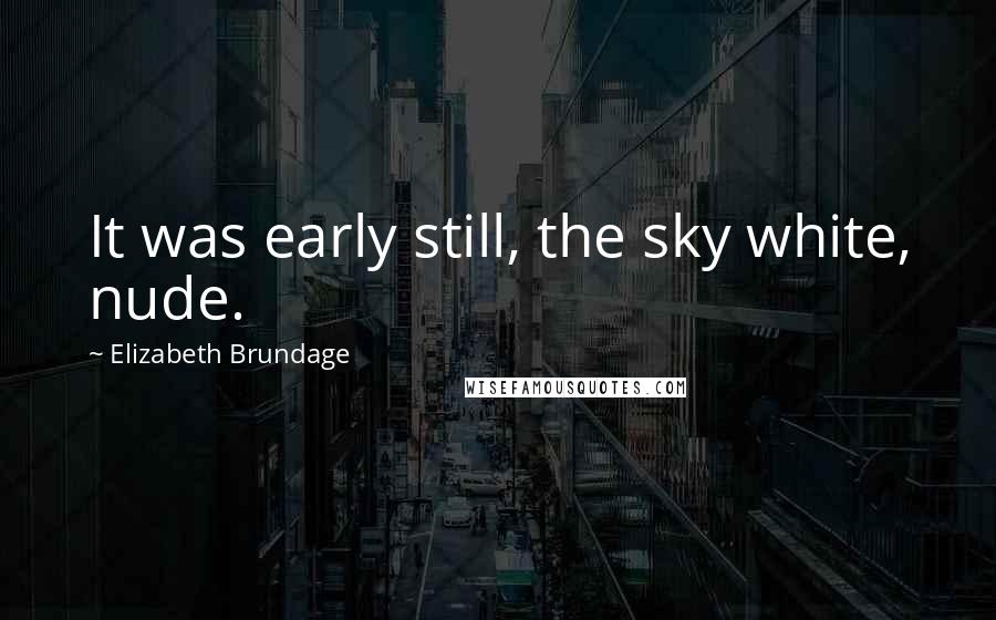 Elizabeth Brundage Quotes: It was early still, the sky white, nude.