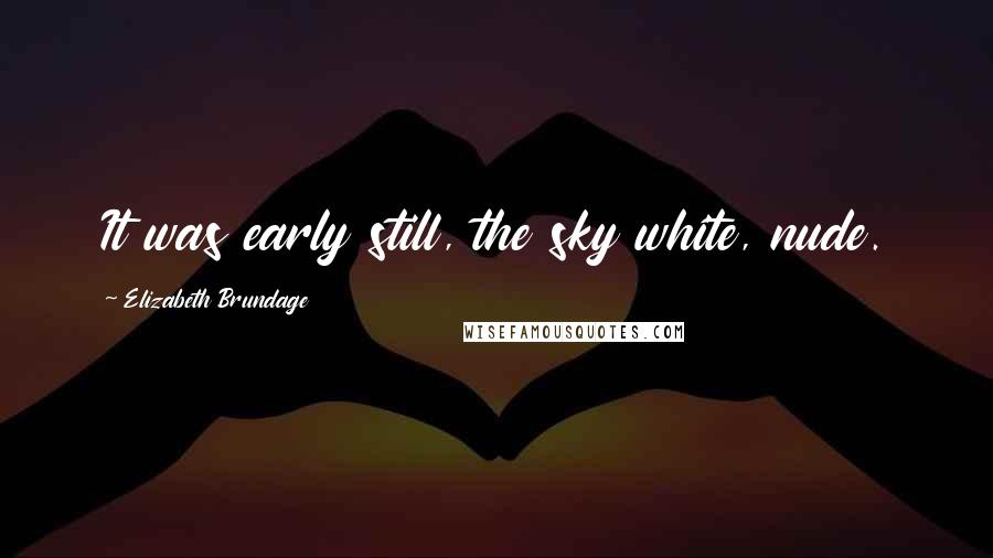 Elizabeth Brundage Quotes: It was early still, the sky white, nude.