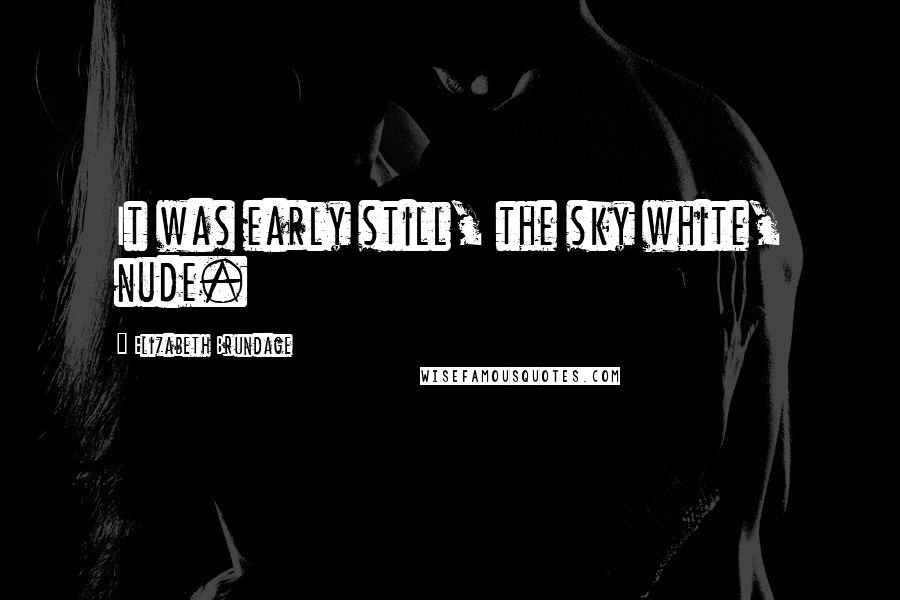 Elizabeth Brundage Quotes: It was early still, the sky white, nude.