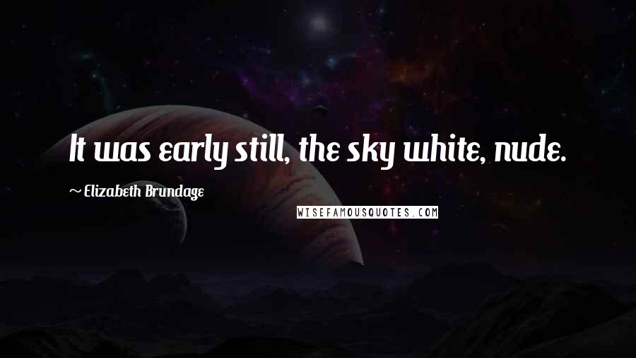 Elizabeth Brundage Quotes: It was early still, the sky white, nude.