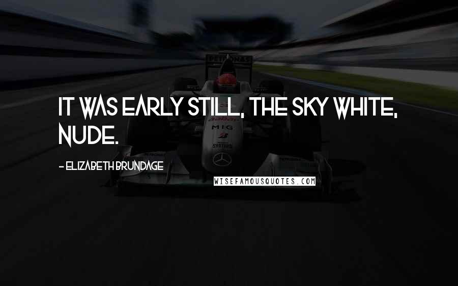 Elizabeth Brundage Quotes: It was early still, the sky white, nude.
