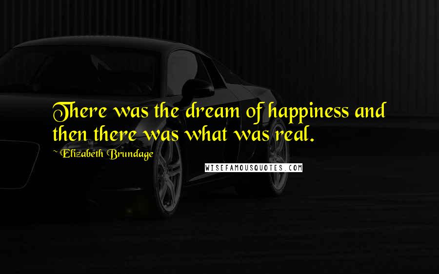 Elizabeth Brundage Quotes: There was the dream of happiness and then there was what was real.