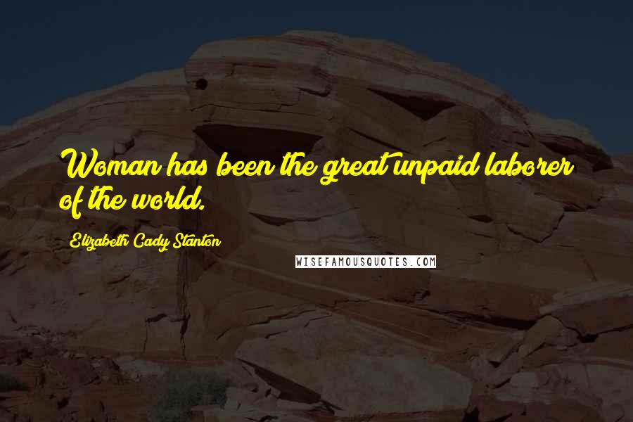 Elizabeth Cady Stanton Quotes: Woman has been the great unpaid laborer of the world.