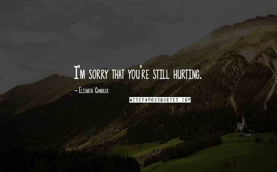 Elizabeth Chandler Quotes: I'm sorry that you're still hurting.