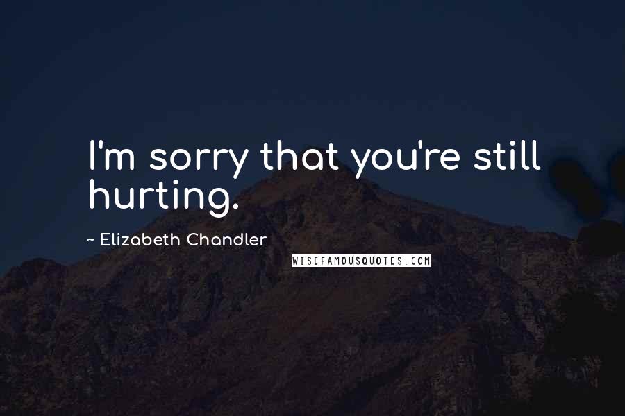 Elizabeth Chandler Quotes: I'm sorry that you're still hurting.