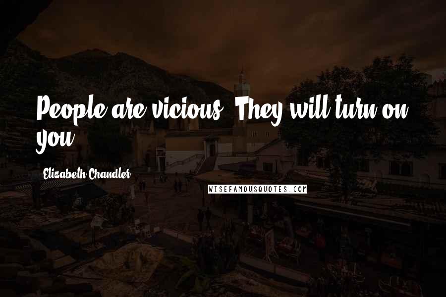 Elizabeth Chandler Quotes: People are vicious. They will turn on you.