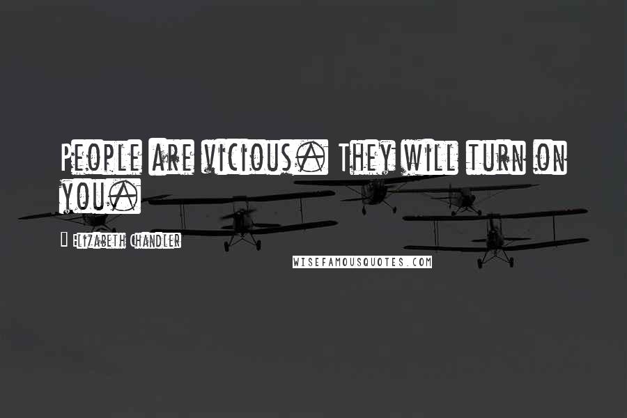Elizabeth Chandler Quotes: People are vicious. They will turn on you.