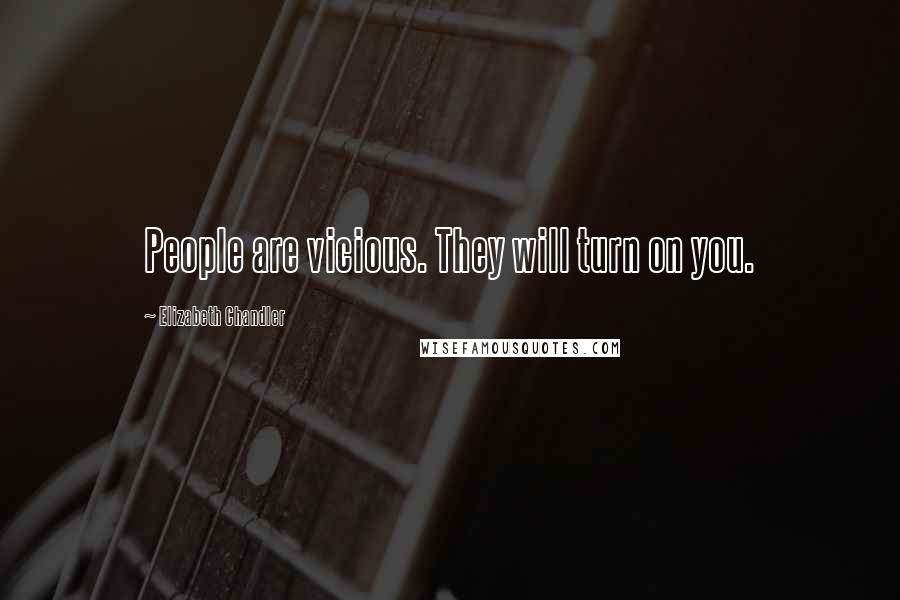 Elizabeth Chandler Quotes: People are vicious. They will turn on you.