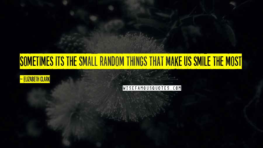 Elizabeth Clark Quotes: Sometimes its the small random things that make us smile the most