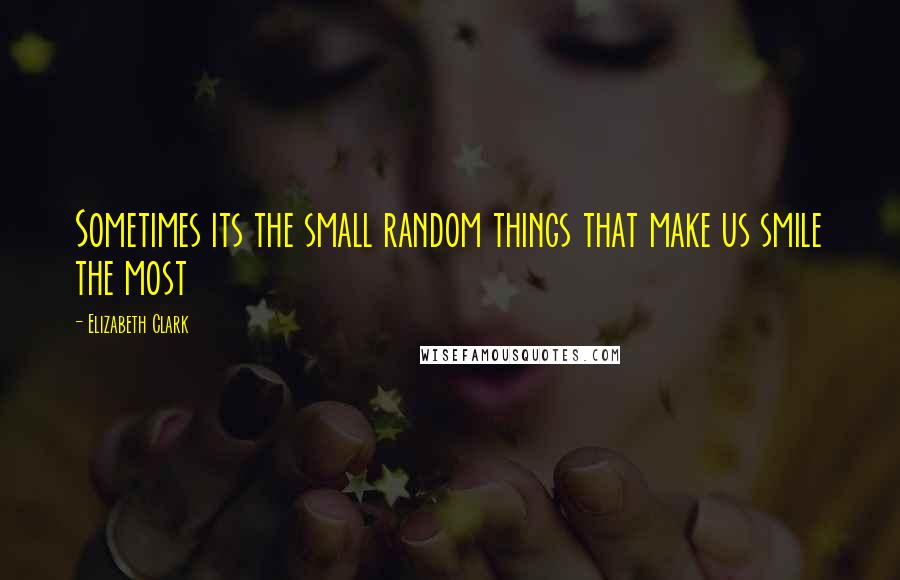 Elizabeth Clark Quotes: Sometimes its the small random things that make us smile the most