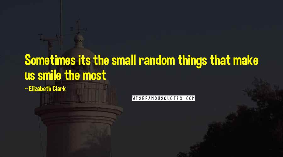 Elizabeth Clark Quotes: Sometimes its the small random things that make us smile the most