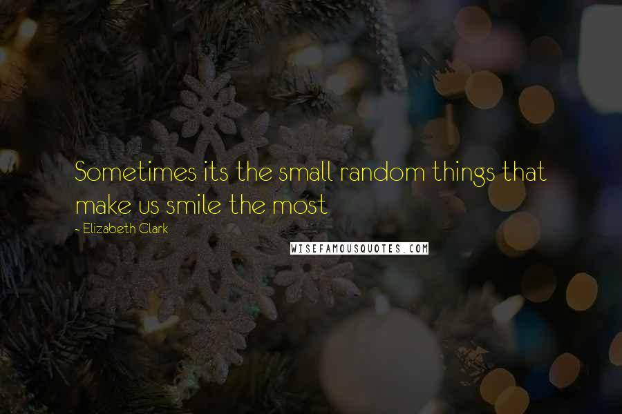 Elizabeth Clark Quotes: Sometimes its the small random things that make us smile the most