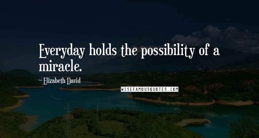 Elizabeth David Quotes: Everyday holds the possibility of a miracle.