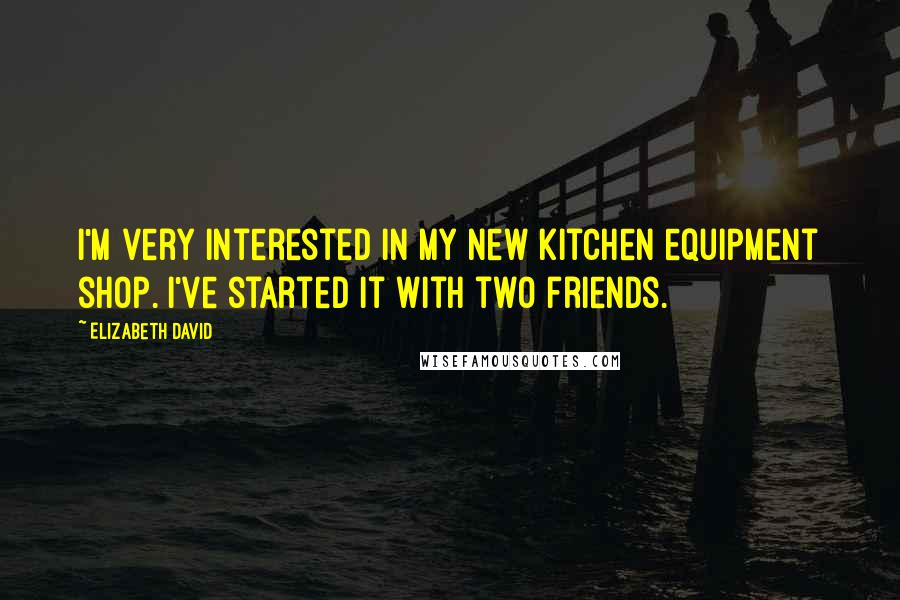 Elizabeth David Quotes: I'm very interested in my new kitchen equipment shop. I've started it with two friends.