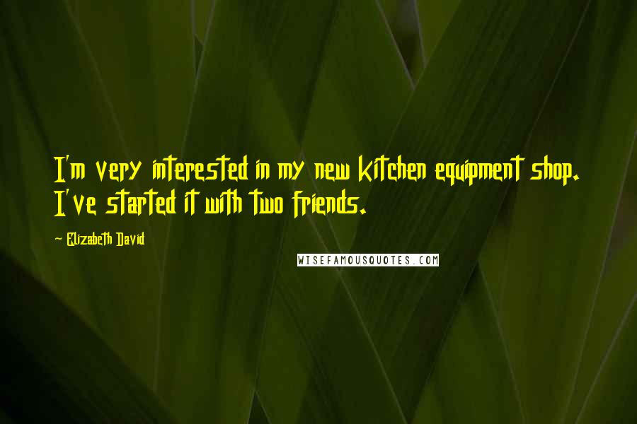 Elizabeth David Quotes: I'm very interested in my new kitchen equipment shop. I've started it with two friends.