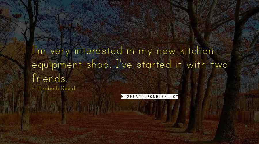Elizabeth David Quotes: I'm very interested in my new kitchen equipment shop. I've started it with two friends.