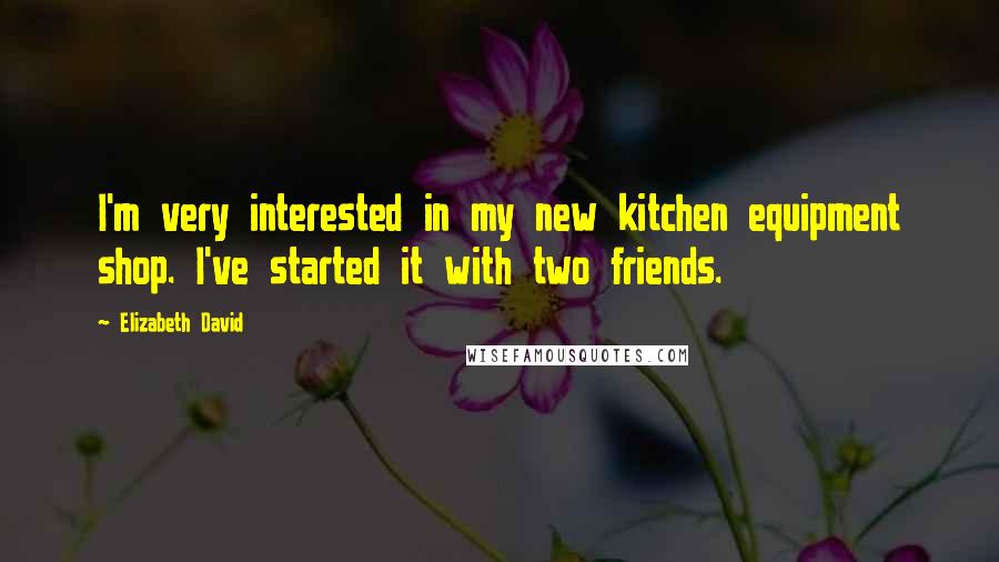 Elizabeth David Quotes: I'm very interested in my new kitchen equipment shop. I've started it with two friends.