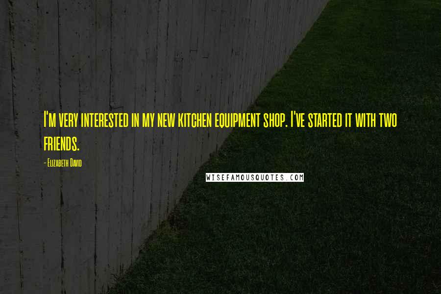 Elizabeth David Quotes: I'm very interested in my new kitchen equipment shop. I've started it with two friends.