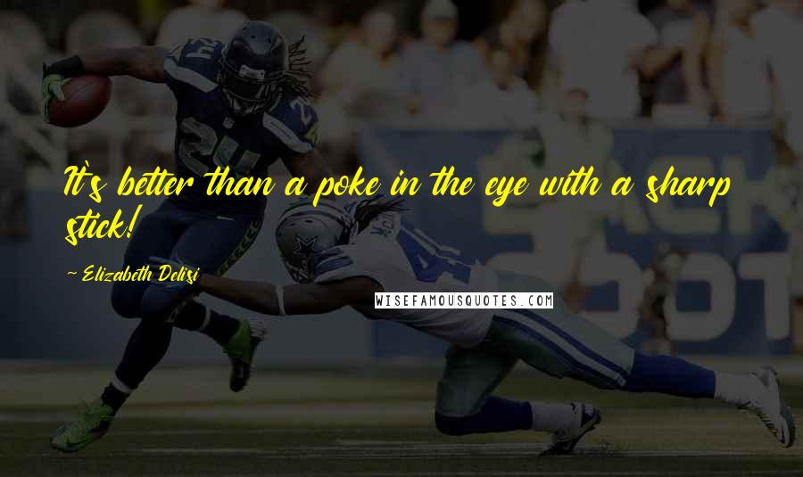 Elizabeth Delisi Quotes: It's better than a poke in the eye with a sharp stick!