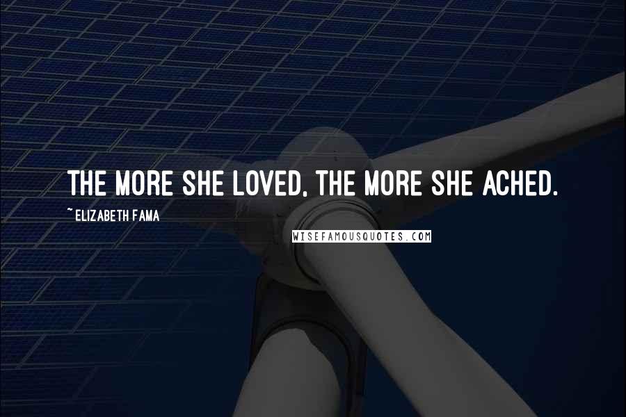 Elizabeth Fama Quotes: The more she loved, the more she ached.