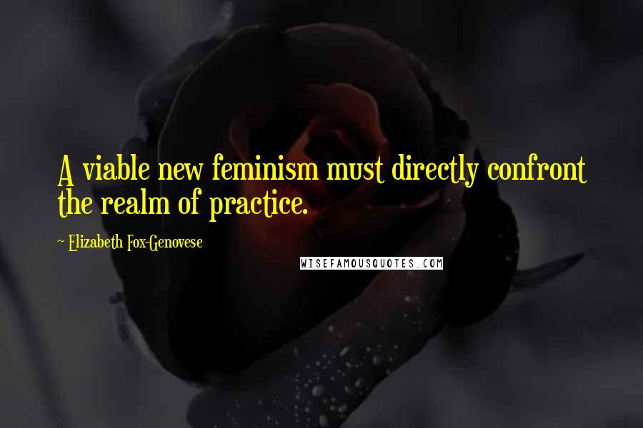 Elizabeth Fox-Genovese Quotes: A viable new feminism must directly confront the realm of practice.