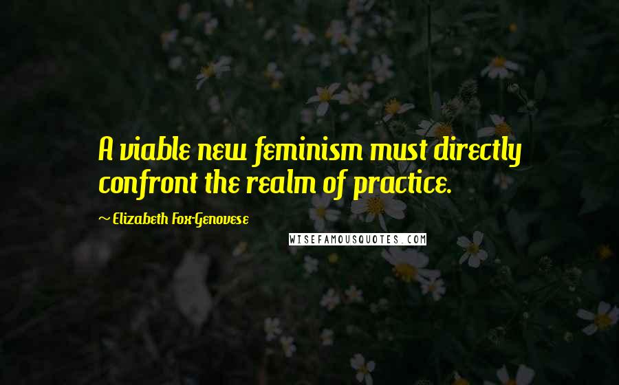 Elizabeth Fox-Genovese Quotes: A viable new feminism must directly confront the realm of practice.