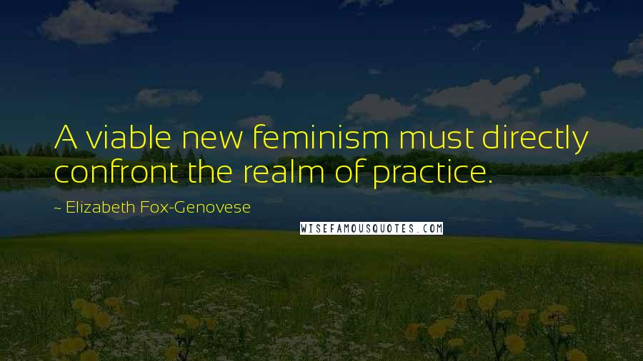 Elizabeth Fox-Genovese Quotes: A viable new feminism must directly confront the realm of practice.