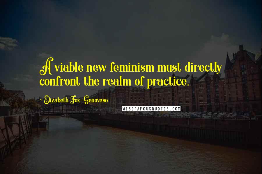 Elizabeth Fox-Genovese Quotes: A viable new feminism must directly confront the realm of practice.