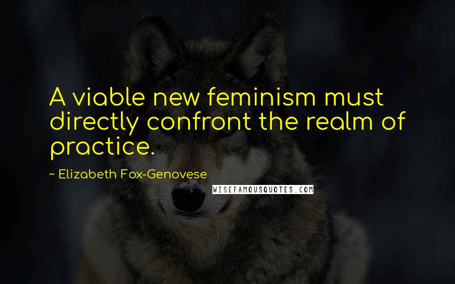 Elizabeth Fox-Genovese Quotes: A viable new feminism must directly confront the realm of practice.