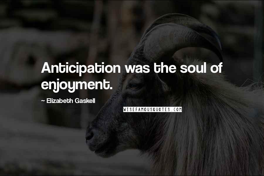 Elizabeth Gaskell Quotes: Anticipation was the soul of enjoyment.