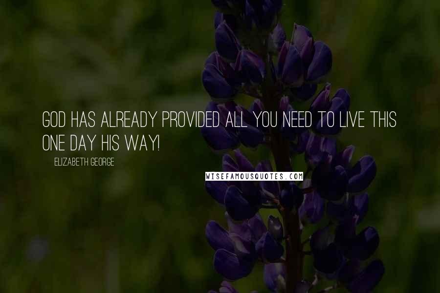 Elizabeth George Quotes: God has already provided all you need to live this one day His way!