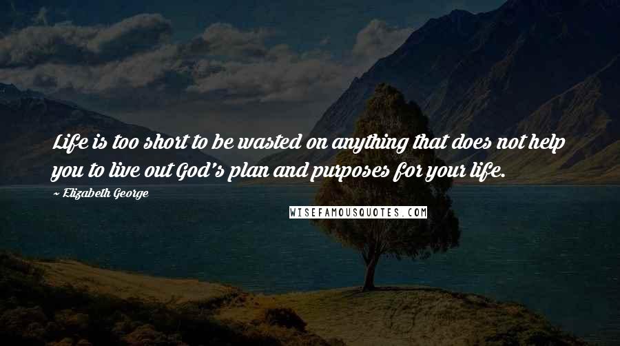 Elizabeth George Quotes: Life is too short to be wasted on anything that does not help you to live out God's plan and purposes for your life.