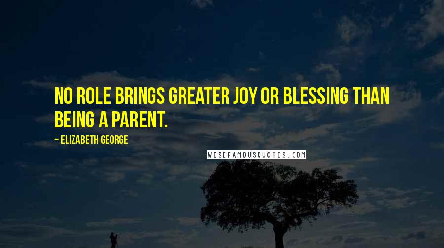 Elizabeth George Quotes: No role brings greater joy or blessing than being a parent.