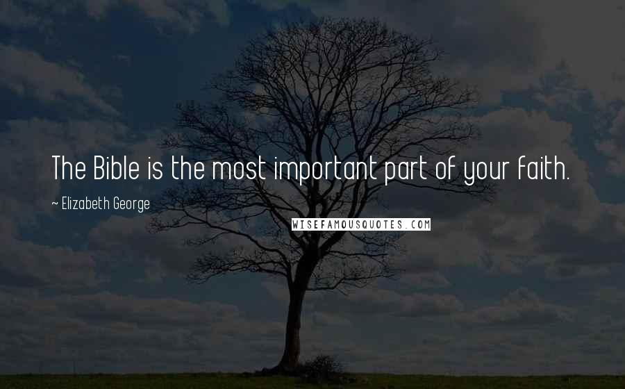 Elizabeth George Quotes: The Bible is the most important part of your faith.