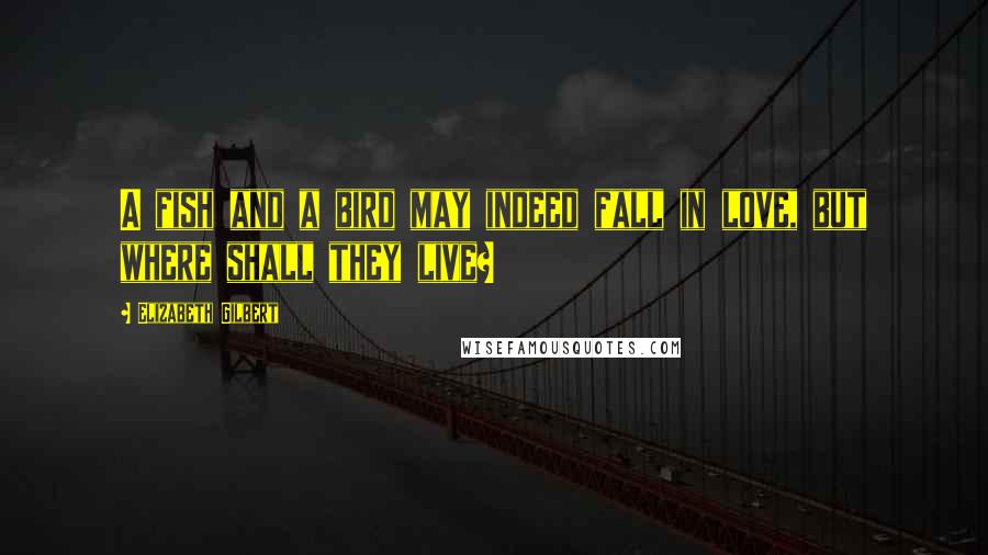 Elizabeth Gilbert Quotes: A fish and a bird may indeed fall in love, but where shall they live?