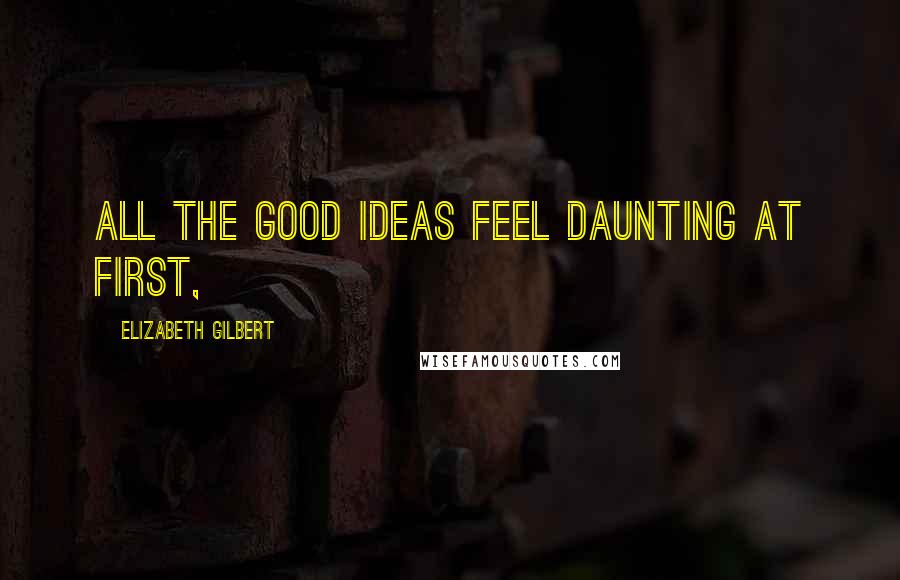 Elizabeth Gilbert Quotes: all the good ideas feel daunting at first,