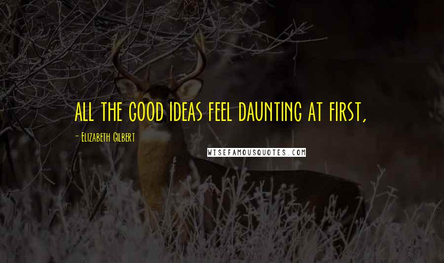 Elizabeth Gilbert Quotes: all the good ideas feel daunting at first,