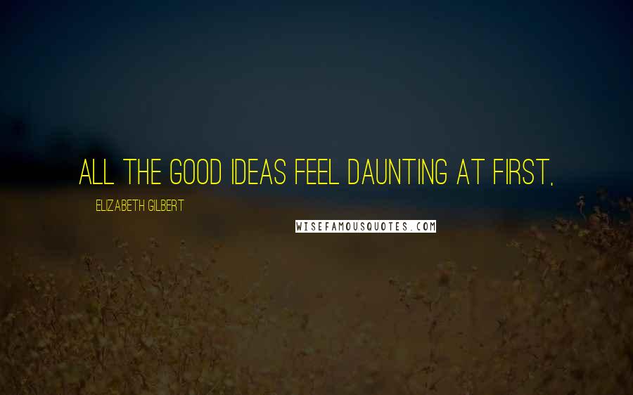 Elizabeth Gilbert Quotes: all the good ideas feel daunting at first,