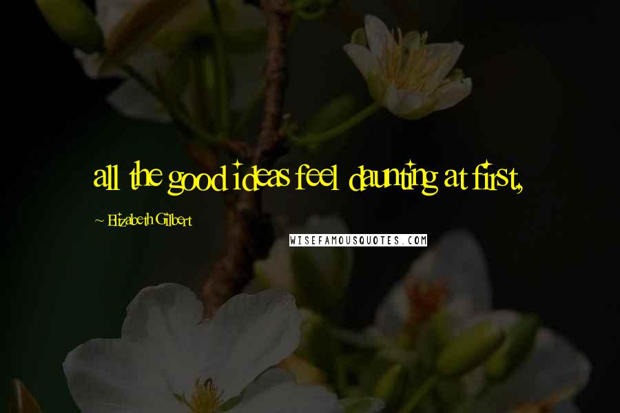 Elizabeth Gilbert Quotes: all the good ideas feel daunting at first,