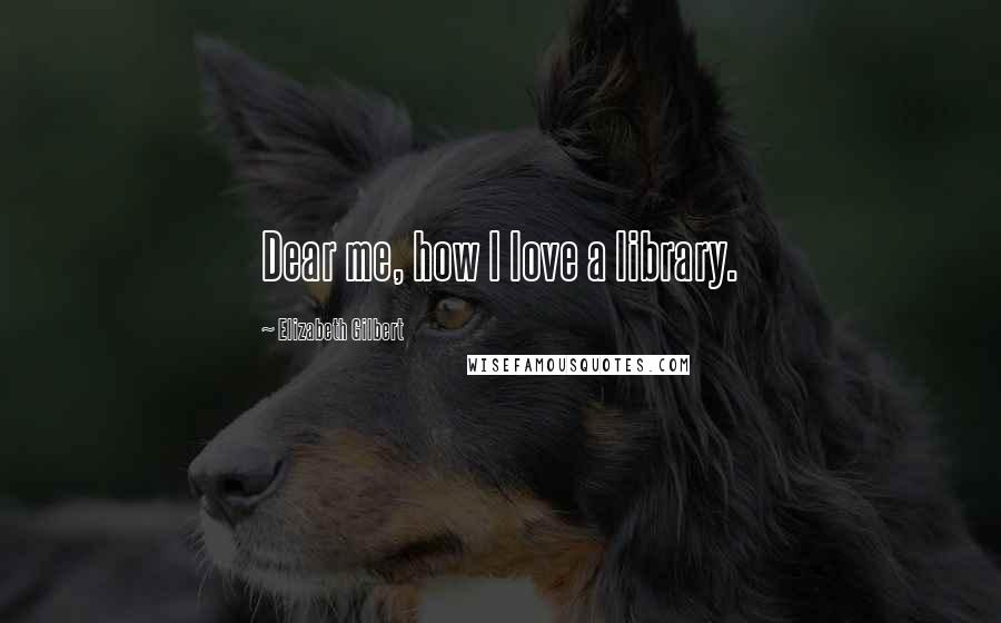 Elizabeth Gilbert Quotes: Dear me, how I love a library.