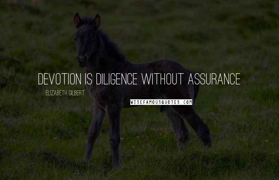 Elizabeth Gilbert Quotes: Devotion is diligence without assurance