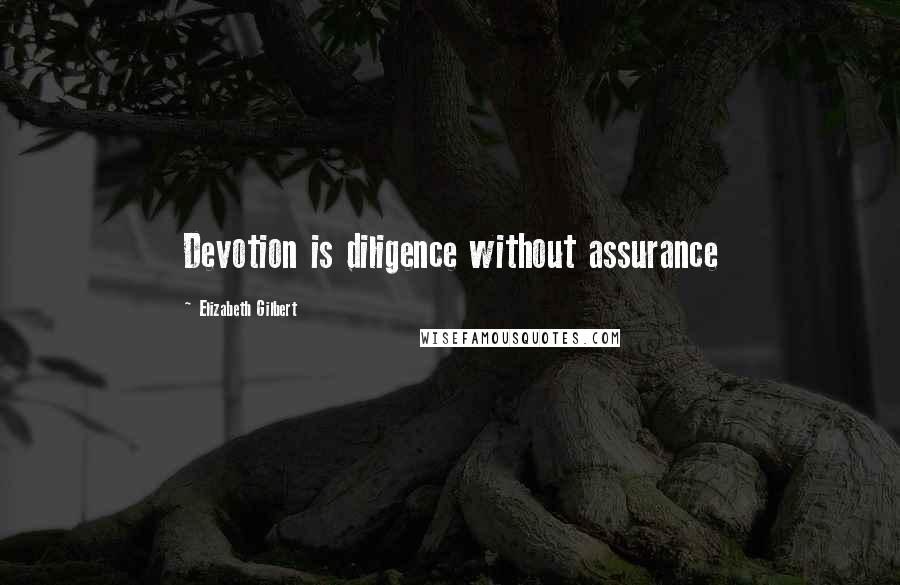 Elizabeth Gilbert Quotes: Devotion is diligence without assurance