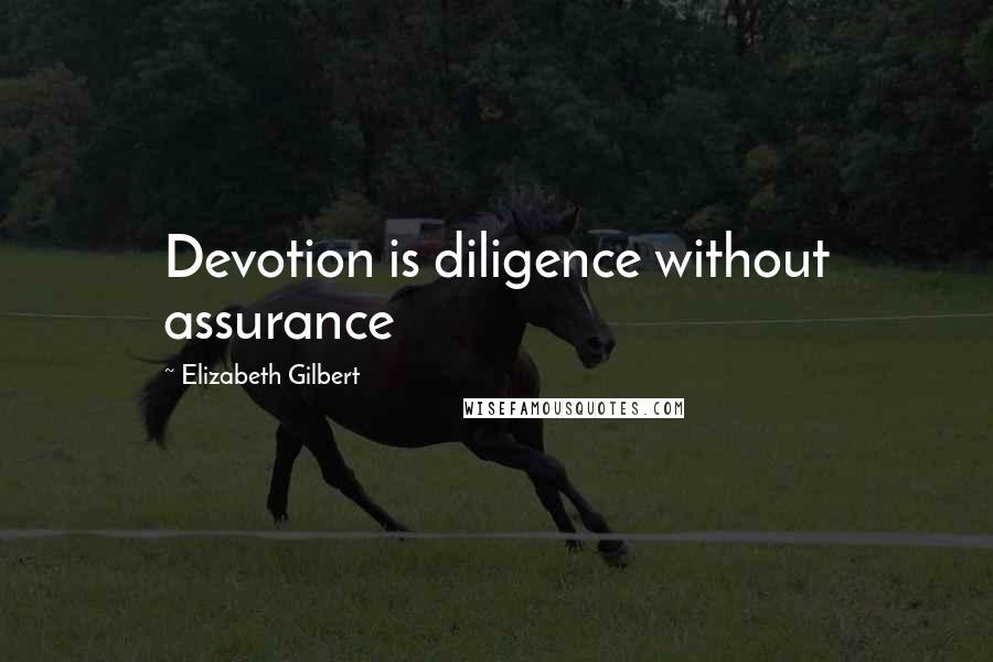 Elizabeth Gilbert Quotes: Devotion is diligence without assurance