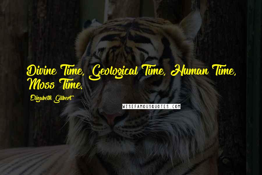 Elizabeth Gilbert Quotes: Divine Time, Geological Time, Human Time, Moss Time.