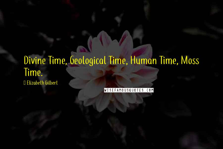 Elizabeth Gilbert Quotes: Divine Time, Geological Time, Human Time, Moss Time.