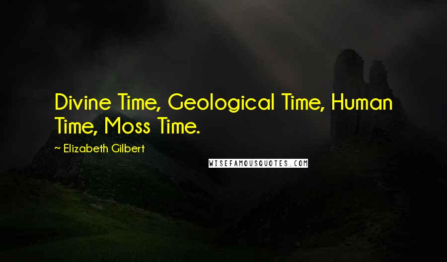 Elizabeth Gilbert Quotes: Divine Time, Geological Time, Human Time, Moss Time.