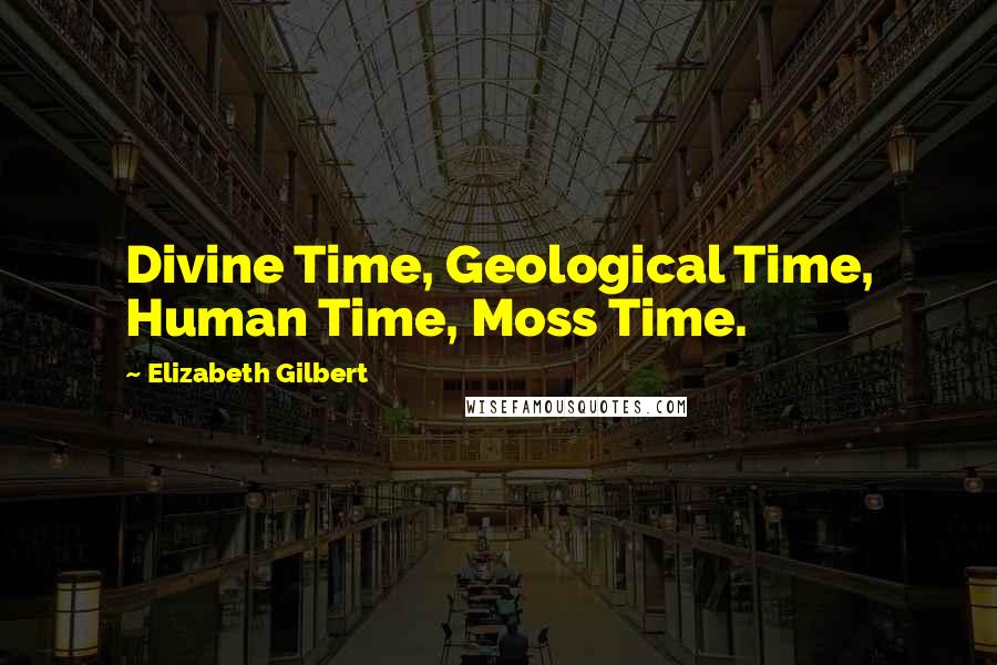 Elizabeth Gilbert Quotes: Divine Time, Geological Time, Human Time, Moss Time.