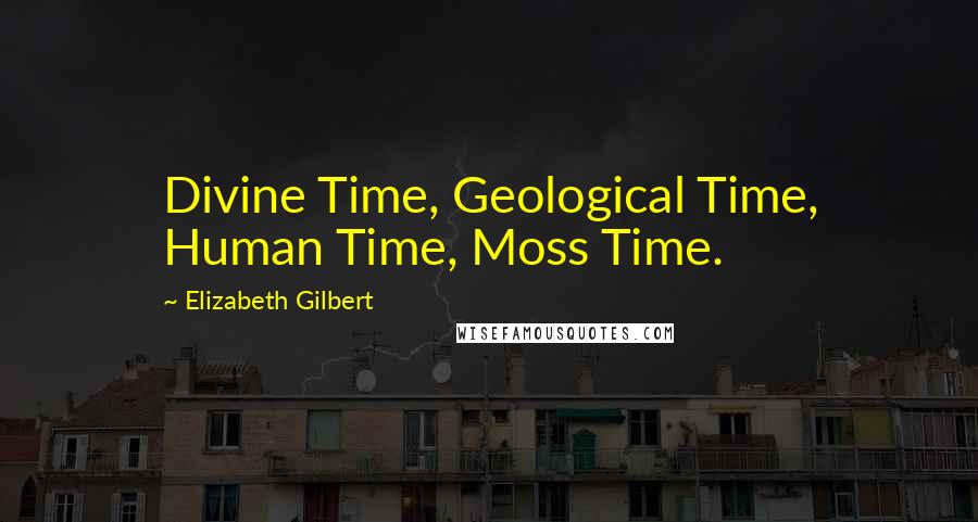 Elizabeth Gilbert Quotes: Divine Time, Geological Time, Human Time, Moss Time.