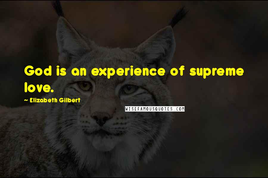 Elizabeth Gilbert Quotes: God is an experience of supreme love.